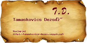 Tamaskovics Dezső névjegykártya